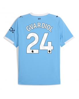 Billige Fotballdrakt Manchester City Josko Gvardiol #24 Replika Hjemmedrakt 2025-26 Kortermet Billige Fotballdrakt Manchester City Josko Gvardiol #24 Replika Hjemmedrakt 2025-26 Kortermet